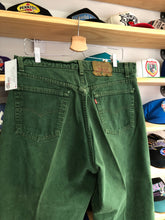 Load image into Gallery viewer, Vintage 1990’s Levi’s 554 Overdyed Green Denim Jeans Size 36x32
