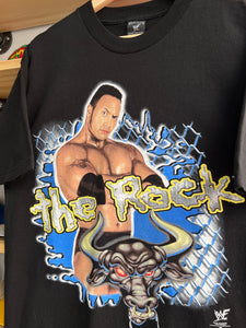 Vintage 1999 WWF The Rock Professional Hardcore Wrestling Tee Size Large