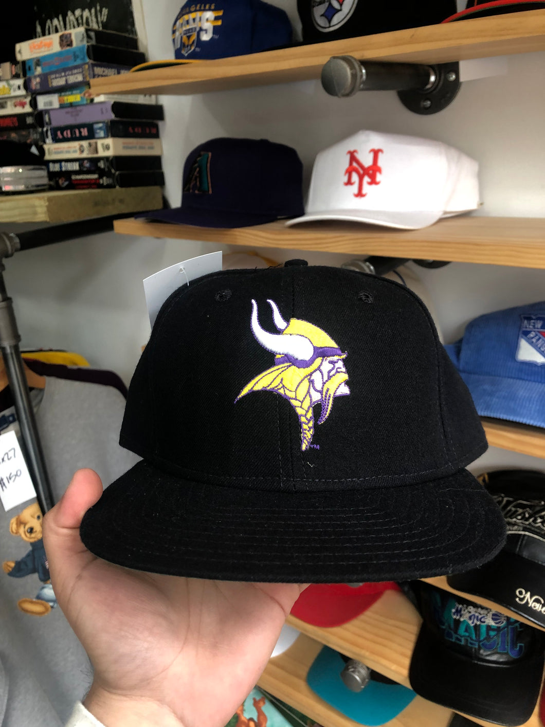 Deadstock Vintage New Era Minnesota Vikings Plain Logo Wool Snapback