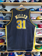 Load image into Gallery viewer, Vintage Reebok Indiana Pacers Reggie Miller Authentic Pinstripe Jersey Size 56
