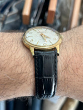 Load image into Gallery viewer, Vintage 1967 Caravelle Bulova Linen Dial Gold Case Manual Wind Watch

