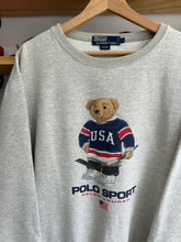 Load image into Gallery viewer, Vintage Ralph Lauren Polo Sport Hockey Bear Crewneck Medium / Large

