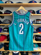 Load image into Gallery viewer, Vintage 90s Champion Charlotte Hornets Larry Johnson Authentic Jersey 44 Large
