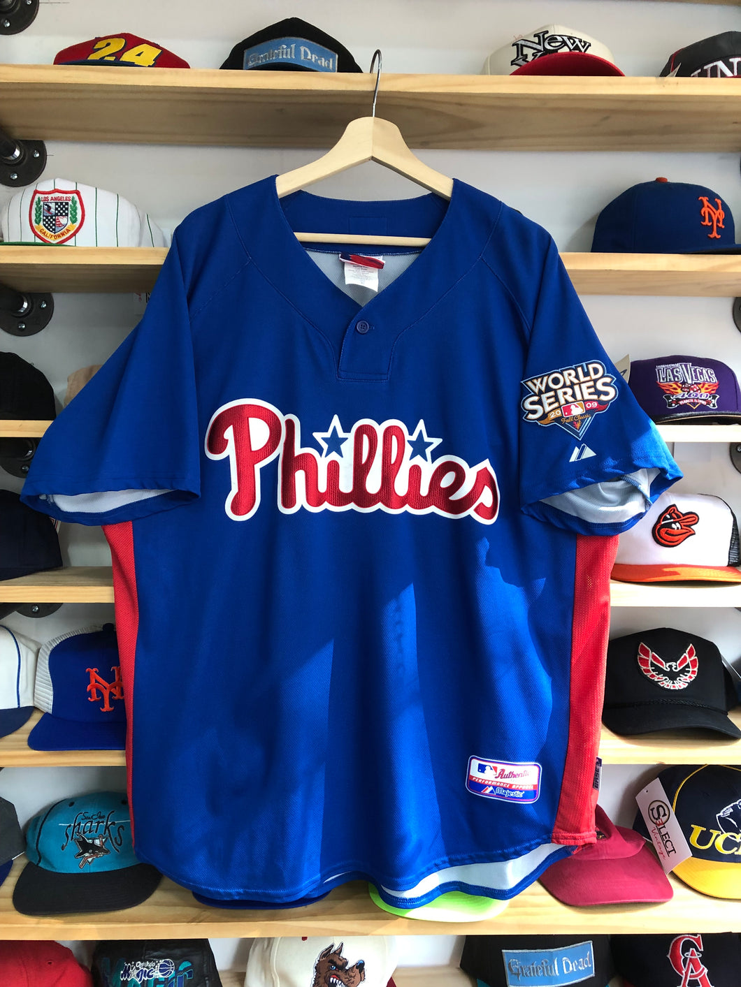 2009 Majestic Philadelphia Phillies Chase Utley World Series Jersey Size XL