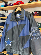 Load image into Gallery viewer, Vintage 90s Logo Athletic Dallas Cowboys Leather Sharktooth Jacket Large
