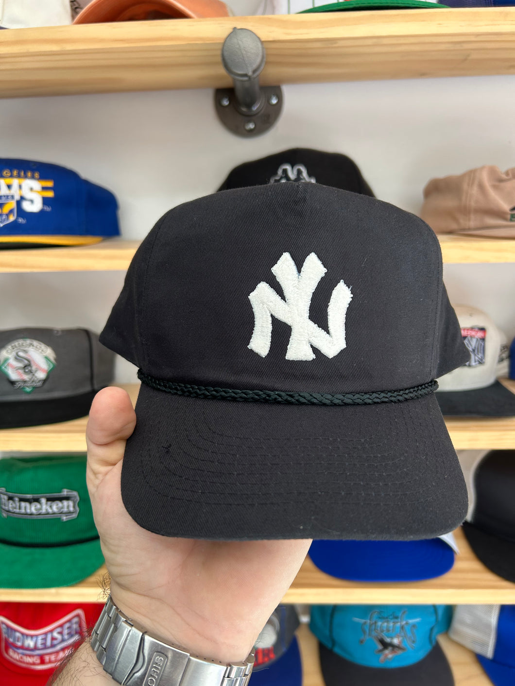 Vintage Yankees Black Cobra Roped Custom Snapback