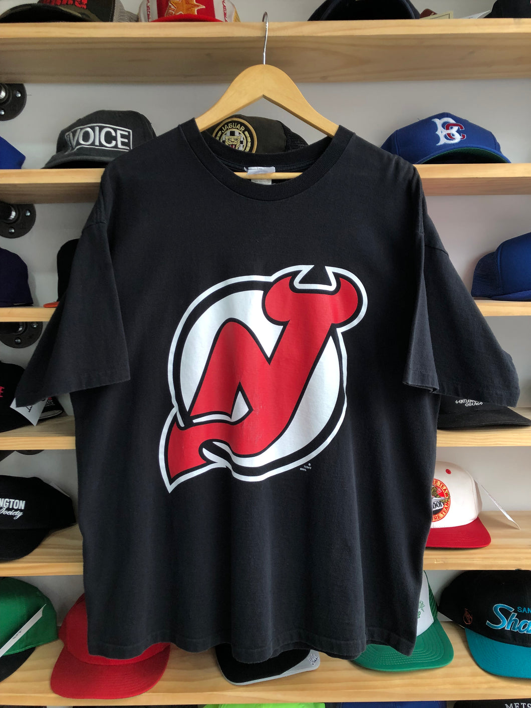 Vintage Magic Johnson Originals Single Stitched New Jersey Devils Logo Tee Size XL