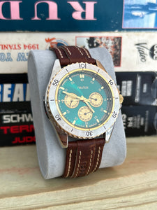 Vintage 90s Nautica Emerald Dial Quartz Diver Watch