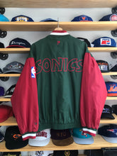 Load image into Gallery viewer, Vintage Pro Player Seattle Supersonics Snap Button Lightweight Bomber Jacket Size Medium
