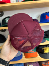 Load image into Gallery viewer, Vintage Burgundy Foam Mesh NY Yankees Trucker SnapBack
