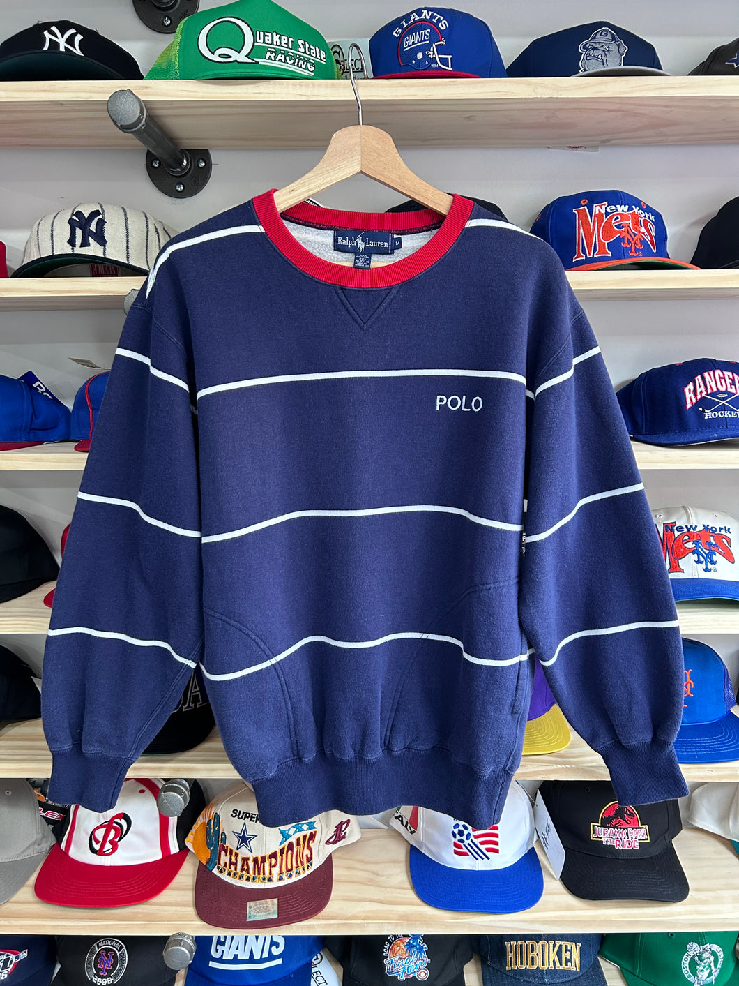 Vintage Polo Ralph Lauren Striped Crewneck Sweater Medium