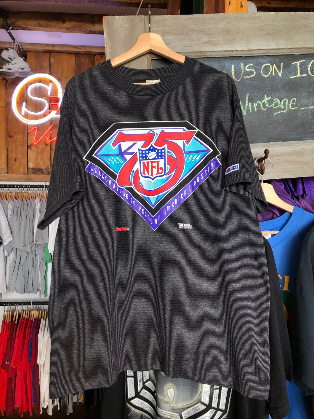 Vintage 1994 Trench NFL 75th Anniversary Tee Size XL