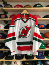 Load image into Gallery viewer, Vintage CCM Air-Knit New Jersey Devils Christmas Jersey Size Large
