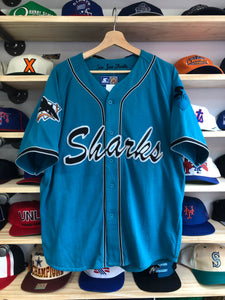 Vintage Starter NHL San Jose Sharks Baseball Jersey Size Medium
