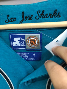 Vintage Starter NHL San Jose Sharks Baseball Jersey Size Medium