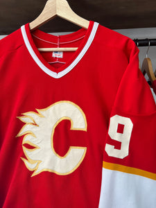 Vintage 80s Calgary Flames Hockey Jersey Size Medium