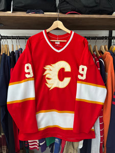 Vintage 80s Calgary Flames Hockey Jersey Size Medium
