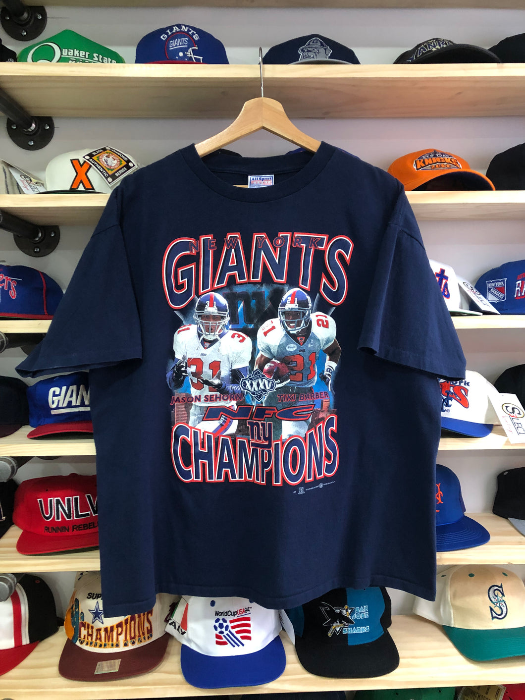 Vintage 2001 NFL New York Giants NFC Champions Tee Size XL