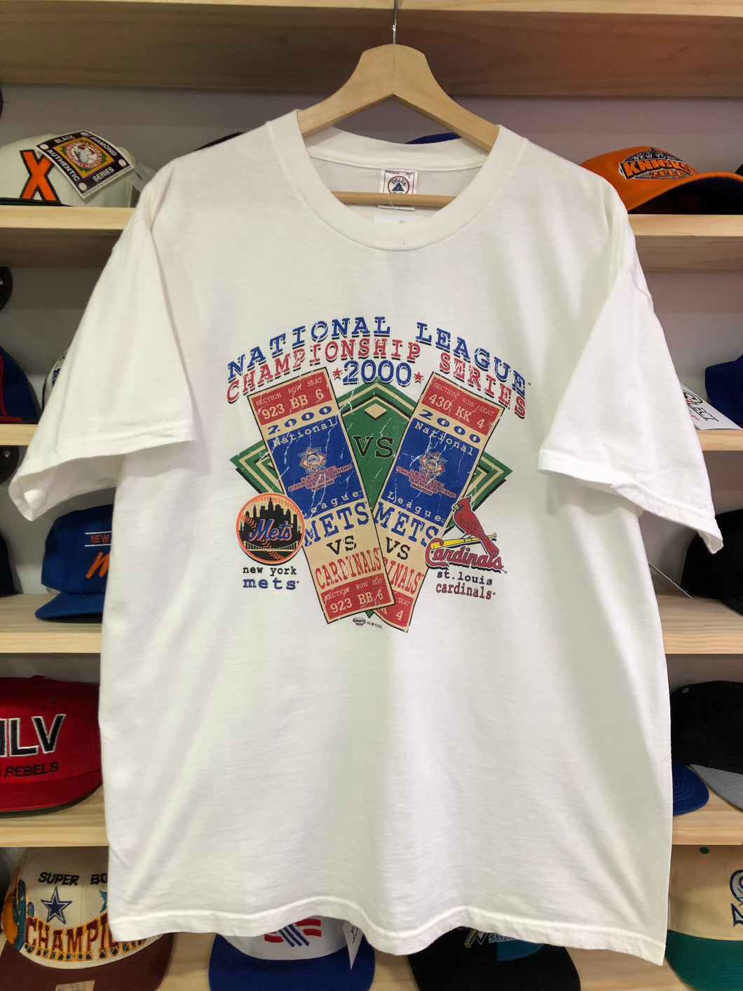 Vintage Mets VS Cardinals 2000 NLCS Ticket Tee Size Large