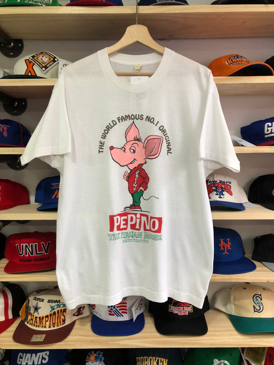 Vintage 1987 Paper Thin Pepino The Italian Mouse Tee Size Large/XL