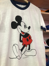 Load image into Gallery viewer, Vintage 80s Paper Thin Mickey Mouse Ringer Tee Size Medium
