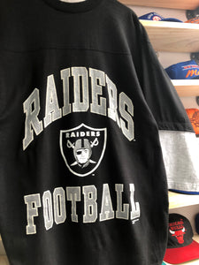 Vintage Deadstock 1992 Raiders Double Layer 3/4th Sleeve Tee Size XL