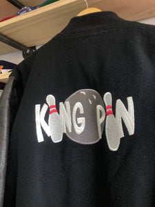 Vintage King Pin Movie Cast & Crew Wool/Leather Varsity Jacket Size XL