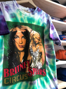 2008 Britney Spears Circus Tour Boot Tie Dye Tee Size Medium