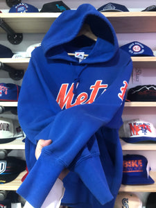 Vintage Majestic New York Mets Spellout Hoodie Size Medium