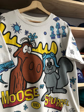 Load image into Gallery viewer, Vintage 1993 Rocky &amp; Bullwinkle All Over Print Tee Size Large
