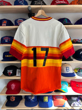 Load image into Gallery viewer, Vintage 80s Sand Knit Astros Rainbow Style Roosevelt Jersey Large
