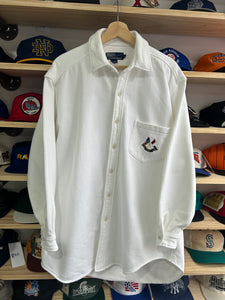 Vintage 1987 Polo Ralph Lauren Cross Flags Cotton Button Down Sweater Medium / Large