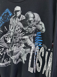 Vintage 1991 Los Angeles Raiders Logo 7 Wraparound Crewneck Sweater M / L