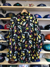 Load image into Gallery viewer, Vintage Nicole Miller Bacardi Liquor All Over Silk Shirt Size L/XL
