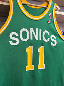 Vintage Early 90s Champion Seattle Sonics Detlef Schrempf Jersey Size 44/L