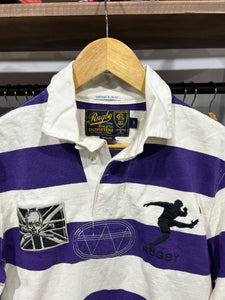 Vintage Ralph Lauren Rugby Purple England Striped Long Sleeve Small