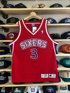 Vintage Champion Authentic Sixers Allen Iverson Jersey Size 48/XL
