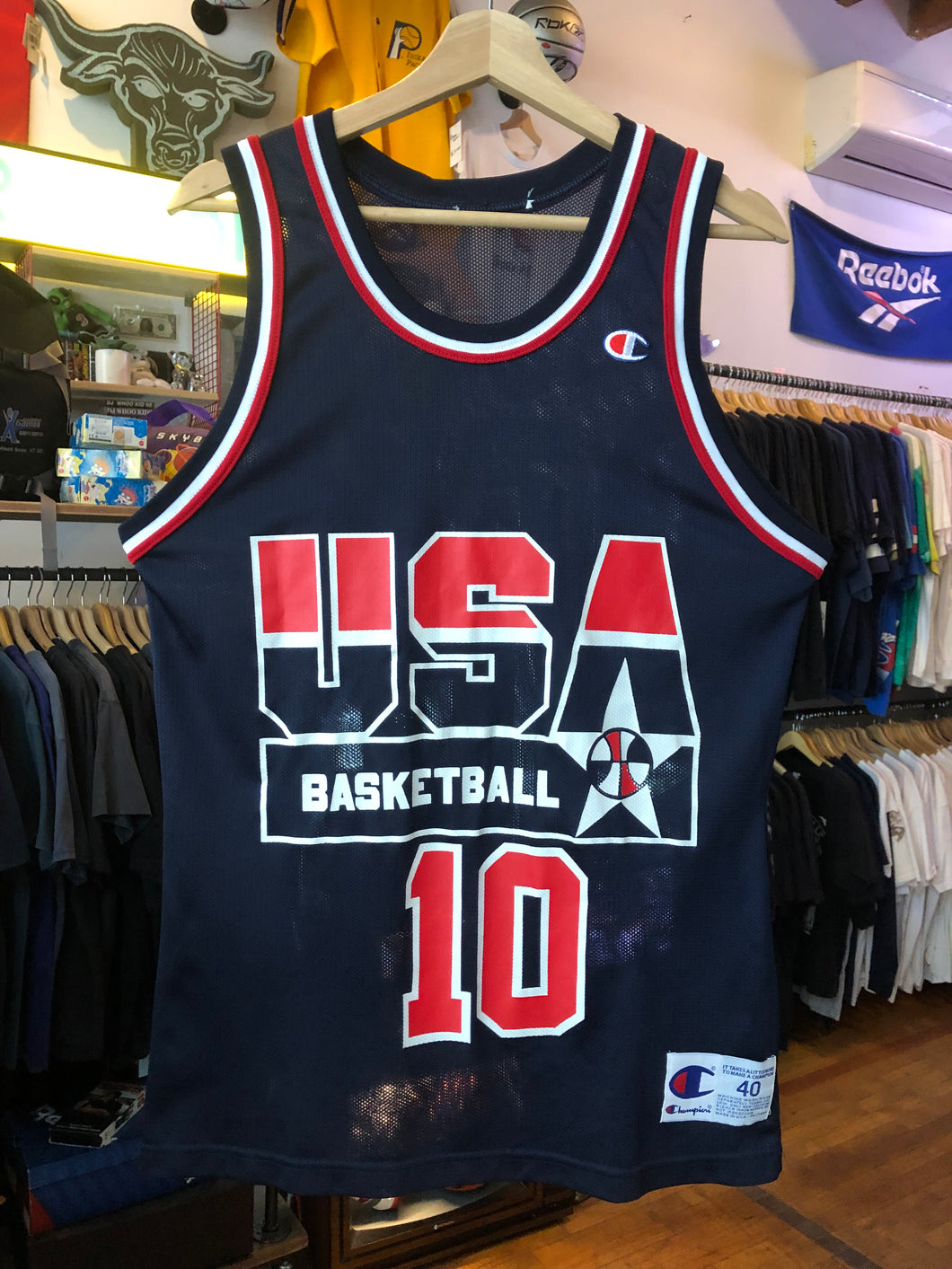 Vintage Champion USA Basketball Olympics Reggie Miller Jersey Size 40 / Medium