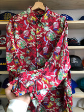 Load image into Gallery viewer, Vintage Nicole Miller All Over Chinese Food Silk Shirt Size L/XL
