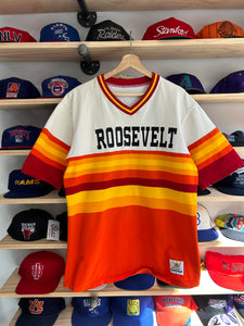 Vintage 80s Sand Knit Astros Rainbow Style Roosevelt Jersey Large