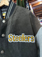 Load image into Gallery viewer, Vintage Pittsburgh Steelers GIII Suede Chenille Jacket Large

