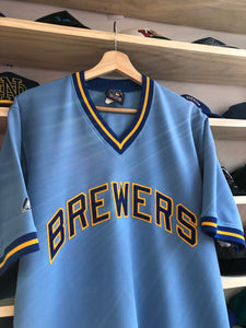 Vintage Majestic Cooperstown Milwaukee Brewers Throwback Jersey Size Medium