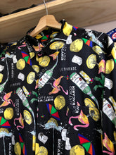 Load image into Gallery viewer, Vintage Nicole Miller Bacardi Liquor All Over Silk Shirt Size L/XL
