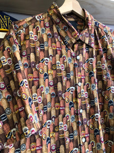 Vintage Cigars All Over Print Shirt Size XL