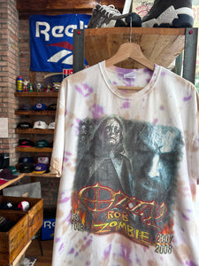 2007 Ozzy Rob Zombie Double Sided Tie Dye Tee Large