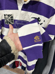 Vintage Ralph Lauren Rugby Purple England Striped Long Sleeve Small