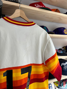 Vintage 80s Sand Knit Astros Rainbow Style Roosevelt Jersey Large