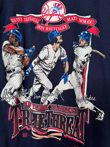 Vintage 1992 New York Yankees Triple Threat Nutmeg Tee XL