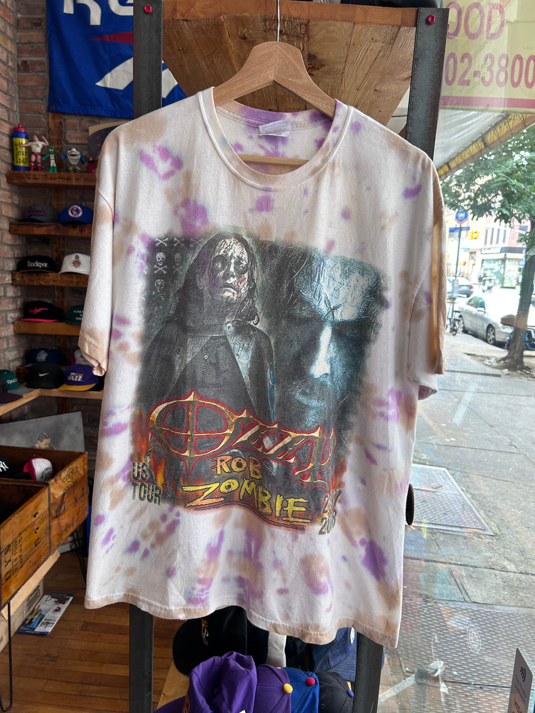 2007 Ozzy Rob Zombie Double Sided Tie Dye Tee Large