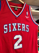 Load image into Gallery viewer, Vintage Reebok Hardwood Classics Sixers Moses Malone Jersey Size Medium
